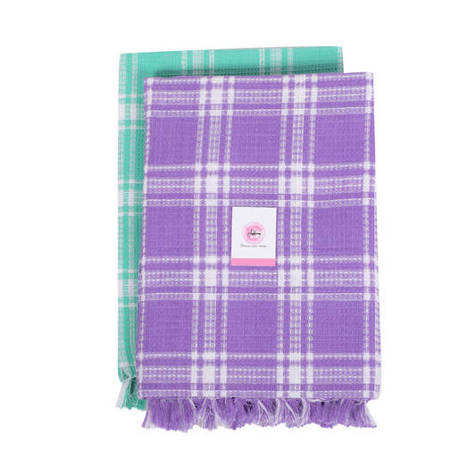 Korynza Polycotton 350 GSM Bath, Beach Towel (Pack of 2) - Cyan & Blue