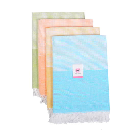 Korynza Ply Cotton 300 GSM Beach, Bath Towel  (Pack of 4) - Blue, Green, Orange, Pink