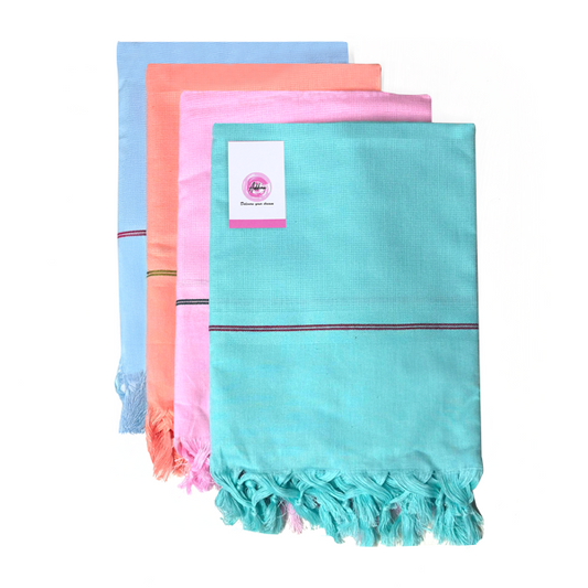 Korynza Pure Cotton Towel - Blue, Orange, Pink, Light Blue