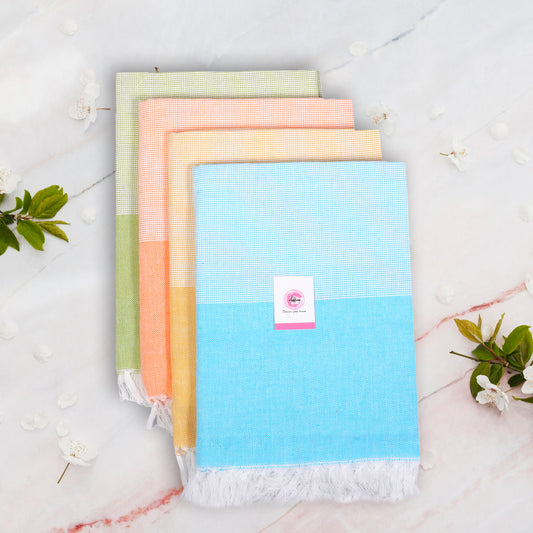 Korynza Ply Cotton 300 GSM Beach, Bath Towel  (Pack of 4) - Blue, Green, Orange, Pink
